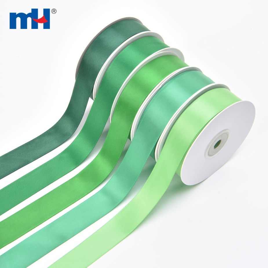 Polyester Double Face Satin Green Matt Ribbon