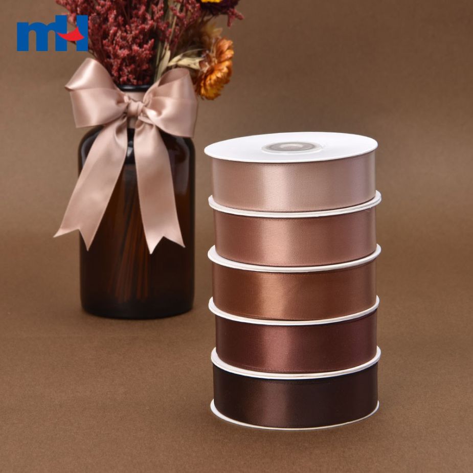 Polyester Double Face Satin Brown Matt Ribbon