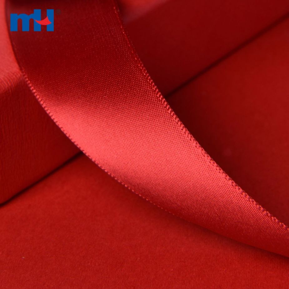 Polyester Double Face Satin Red Matt Ribbon