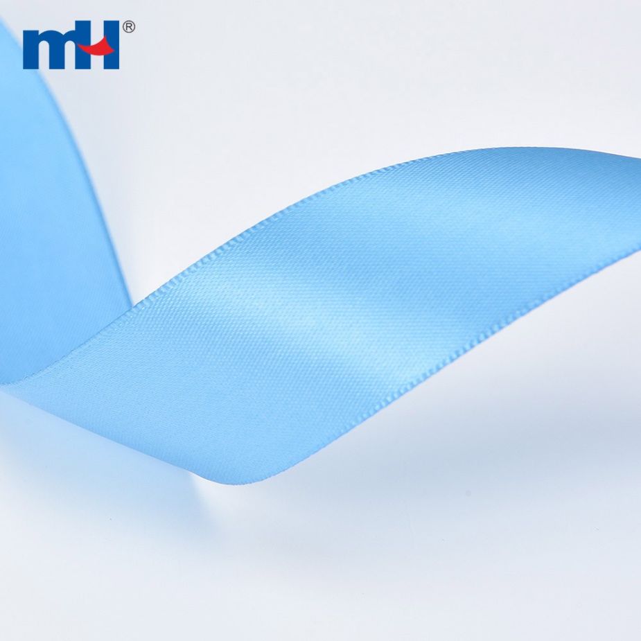 Polyester Single Face Satin Blue Matt Ribbon