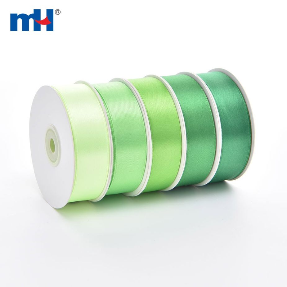 Polyester Double Face Satin Green Shine Ribbon