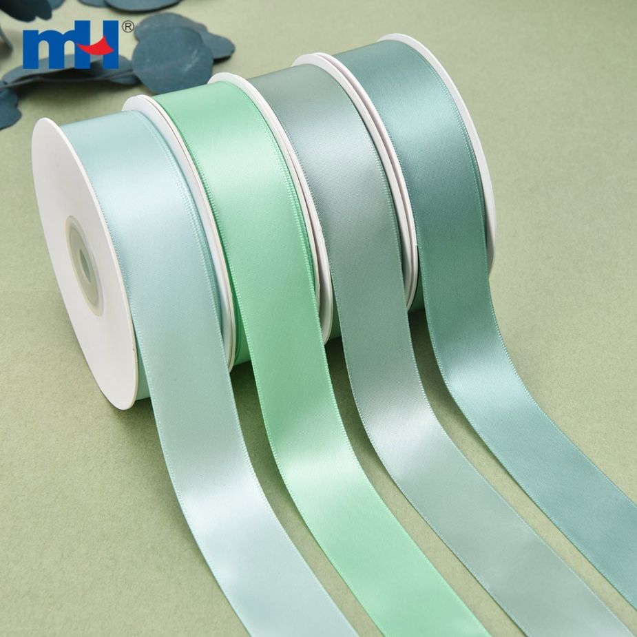 Polyester Single Face Satin Green Matt Ribbon
