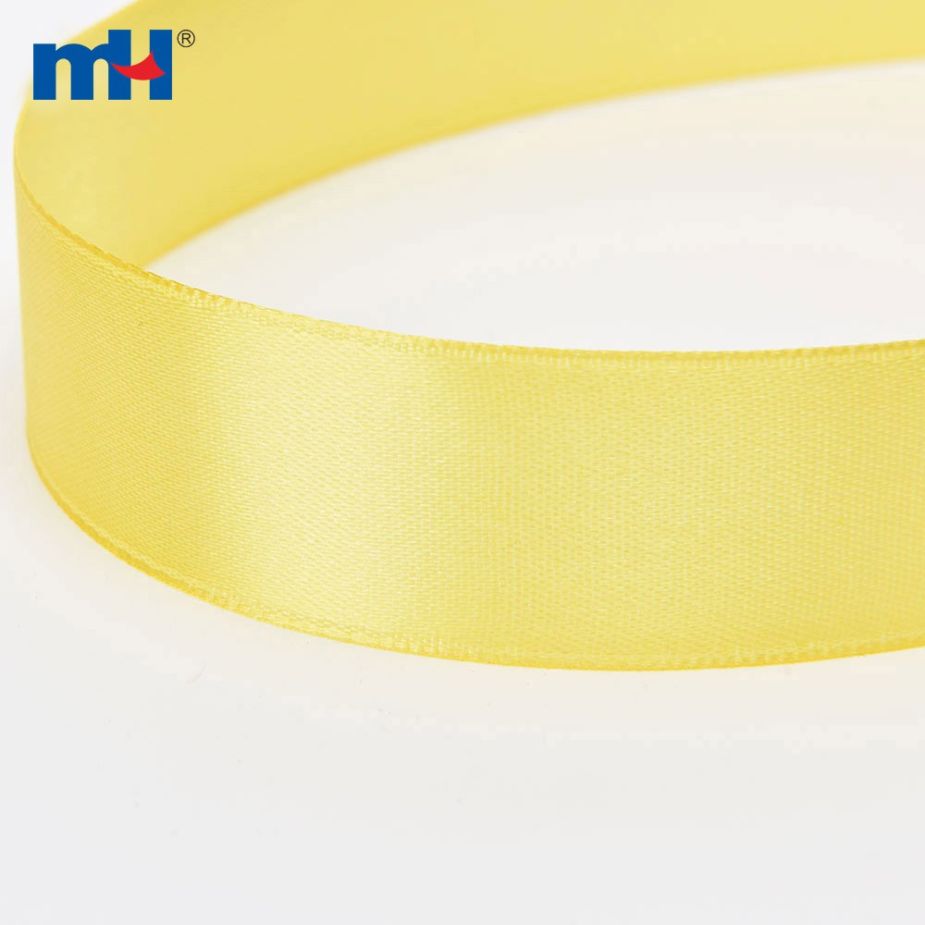 Polyester Single Face Satin Yellow Shine Ribbon