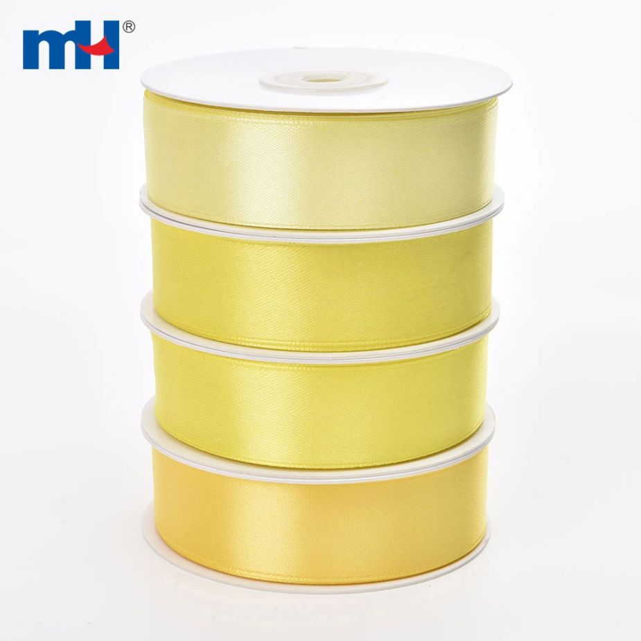 Polyester Single Face Satin Yellow Shine Ribbon