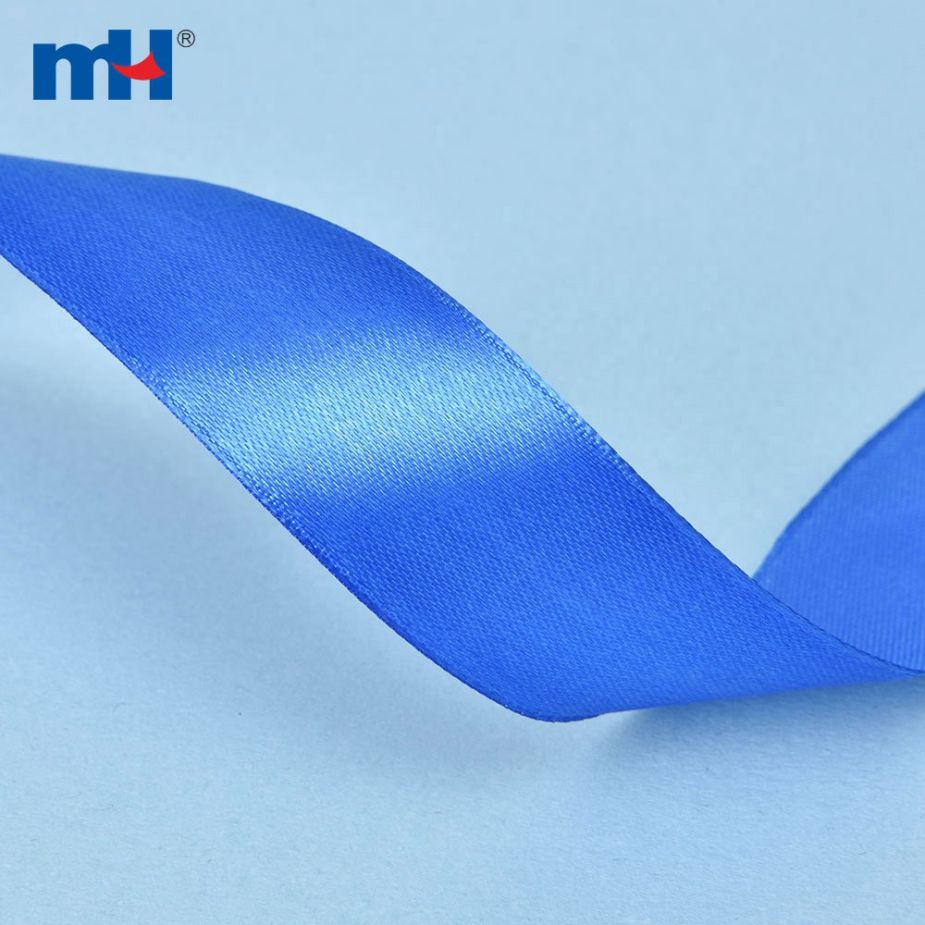 Polyester Single Face Satin Blue Shine Ribbon
