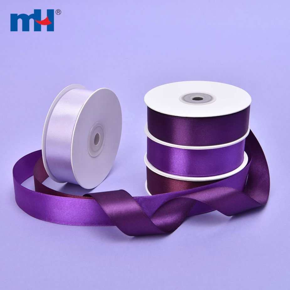 Polyester Single Face Satin Violet Shine Ribbon